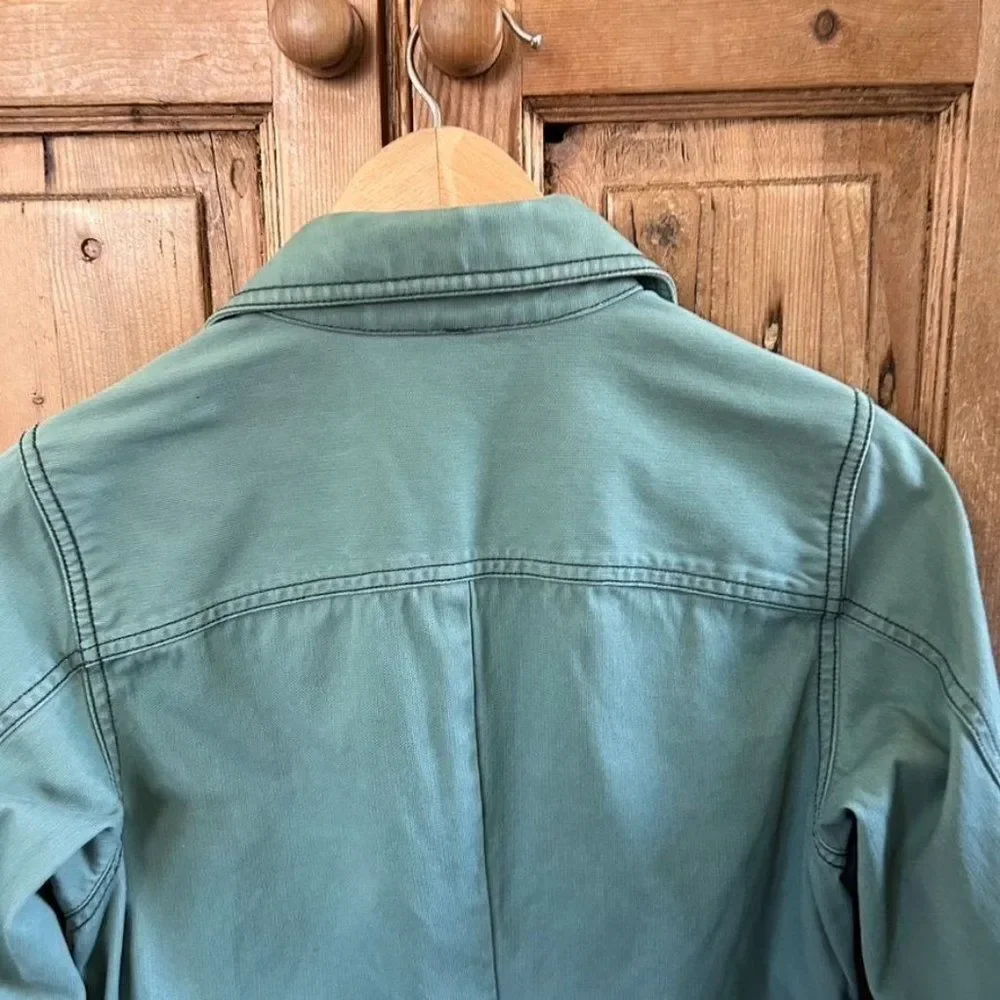 Patagonia XS Green Button Front Jacket Organic Cotton Broken Twill‎ Jacket